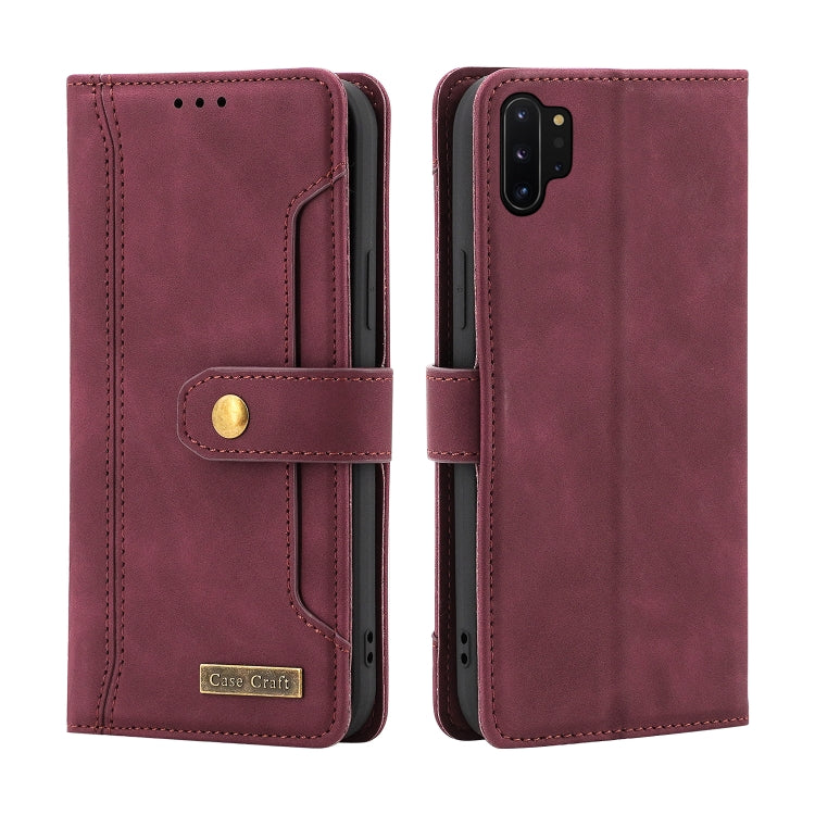 For Samsung Galaxy Note10+ Copper Buckle Horizontal Flip Leather Phone Case with Holder & Card Slots & Wallet