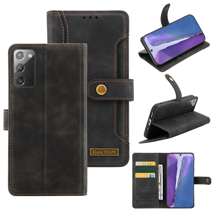 For Samsung Galaxy Note20 Copper Buckle Horizontal Flip Leather Phone Case with Holder & Card Slots & Wallet