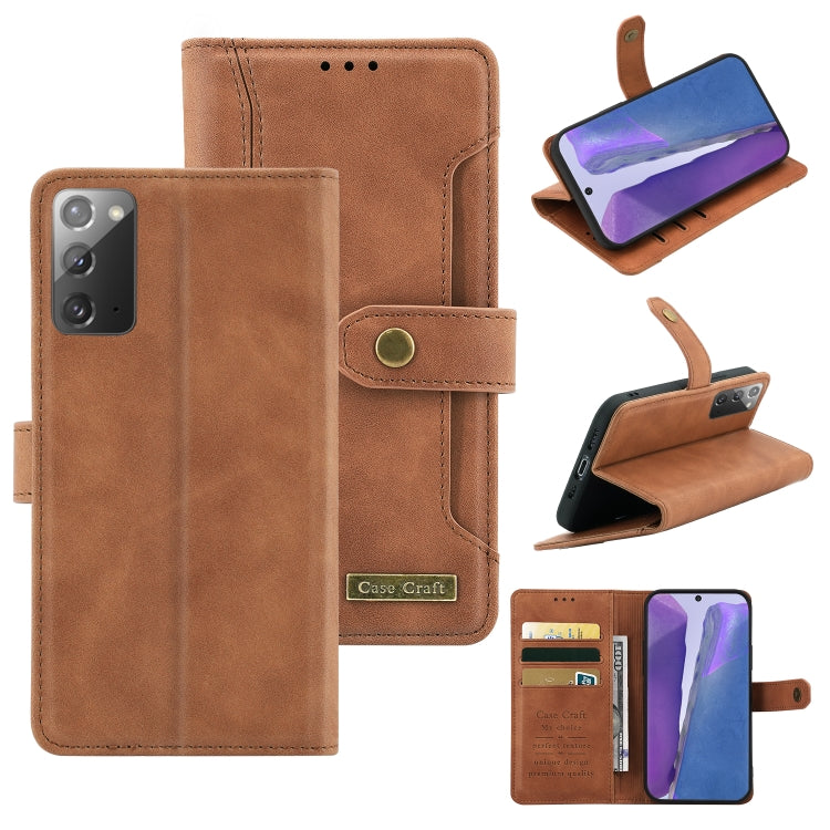 For Samsung Galaxy Note20 Copper Buckle Horizontal Flip Leather Phone Case with Holder & Card Slots & Wallet