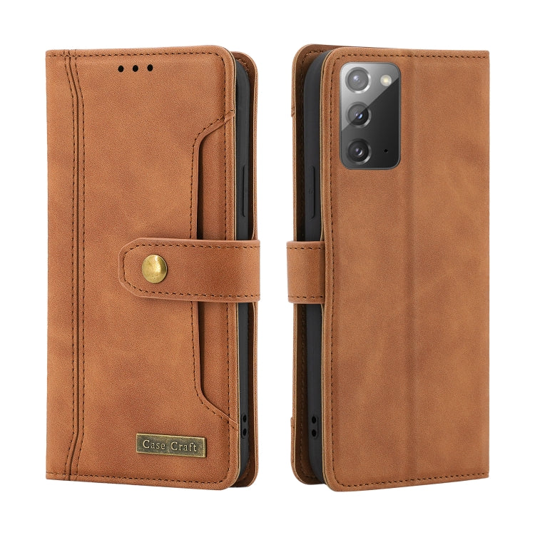 For Samsung Galaxy Note20 Copper Buckle Horizontal Flip Leather Phone Case with Holder & Card Slots & Wallet