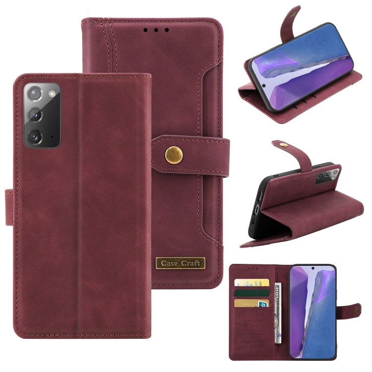 For Samsung Galaxy Note20 Copper Buckle Horizontal Flip Leather Phone Case with Holder & Card Slots & Wallet