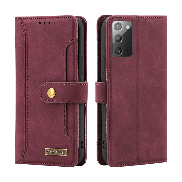 For Samsung Galaxy Note20 Copper Buckle Horizontal Flip Leather Phone Case with Holder & Card Slots & Wallet