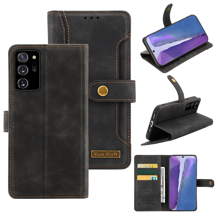For Samsung Galaxy Note20 Ultra Copper Buckle Horizontal Flip Leather Phone Case with Holder & Card Slots & Wallet
