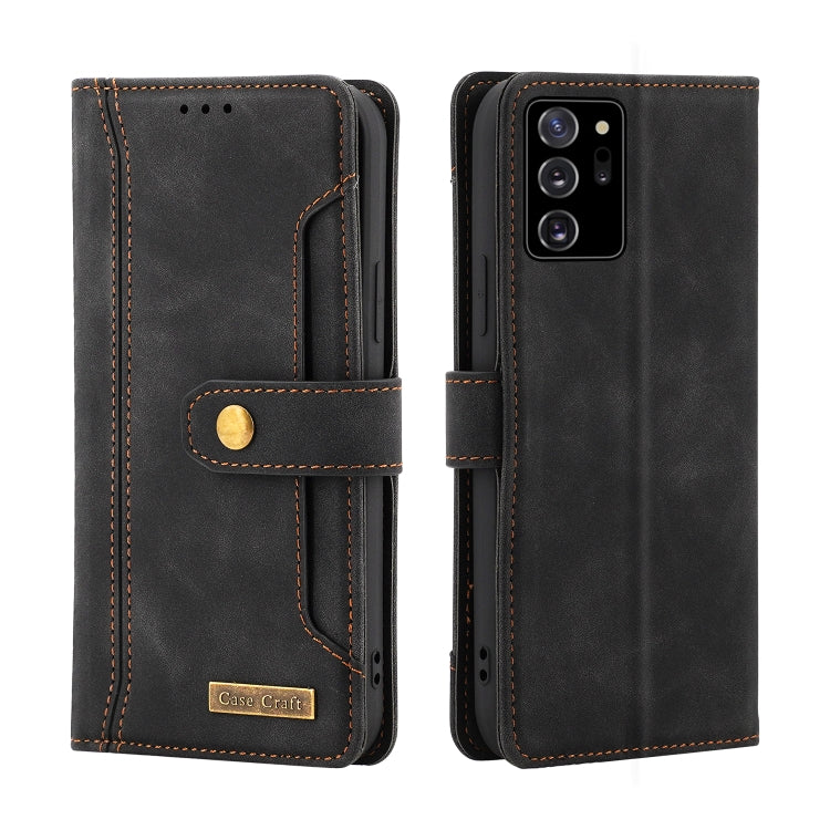 For Samsung Galaxy Note20 Ultra Copper Buckle Horizontal Flip Leather Phone Case with Holder & Card Slots & Wallet
