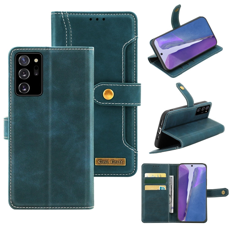 For Samsung Galaxy Note20 Ultra Copper Buckle Horizontal Flip Leather Phone Case with Holder & Card Slots & Wallet