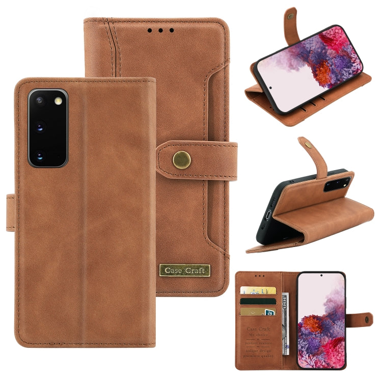 For Samsung Galaxy S20 Copper Buckle Horizontal Flip Leather Phone Case with Holder & Card Slots & Wallet
