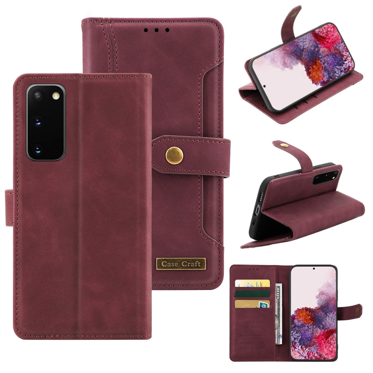 For Samsung Galaxy S20 Copper Buckle Horizontal Flip Leather Phone Case with Holder & Card Slots & Wallet