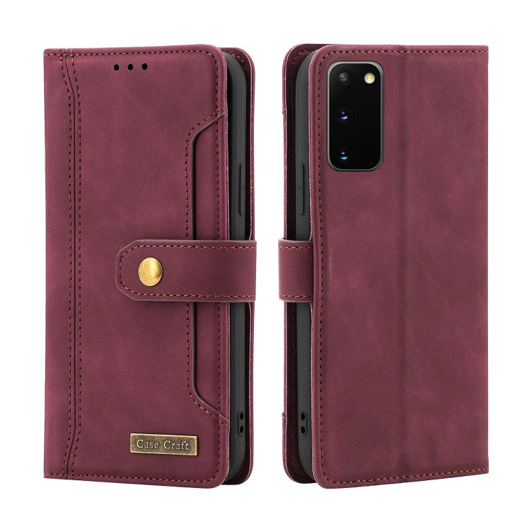 For Samsung Galaxy S20 Copper Buckle Horizontal Flip Leather Phone Case with Holder & Card Slots & Wallet
