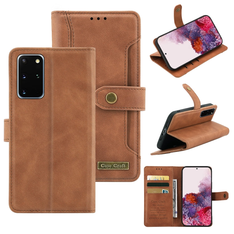 For Samsung Galaxy S20+ Copper Buckle Horizontal Flip Leather Phone Case with Holder & Card Slots & Wallet