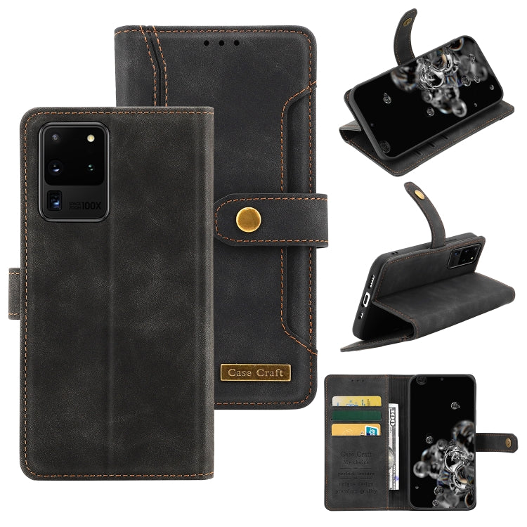 For Samsung Galaxy S20 Ultra Copper Buckle Horizontal Flip Leather Phone Case with Holder & Card Slots & Wallet
