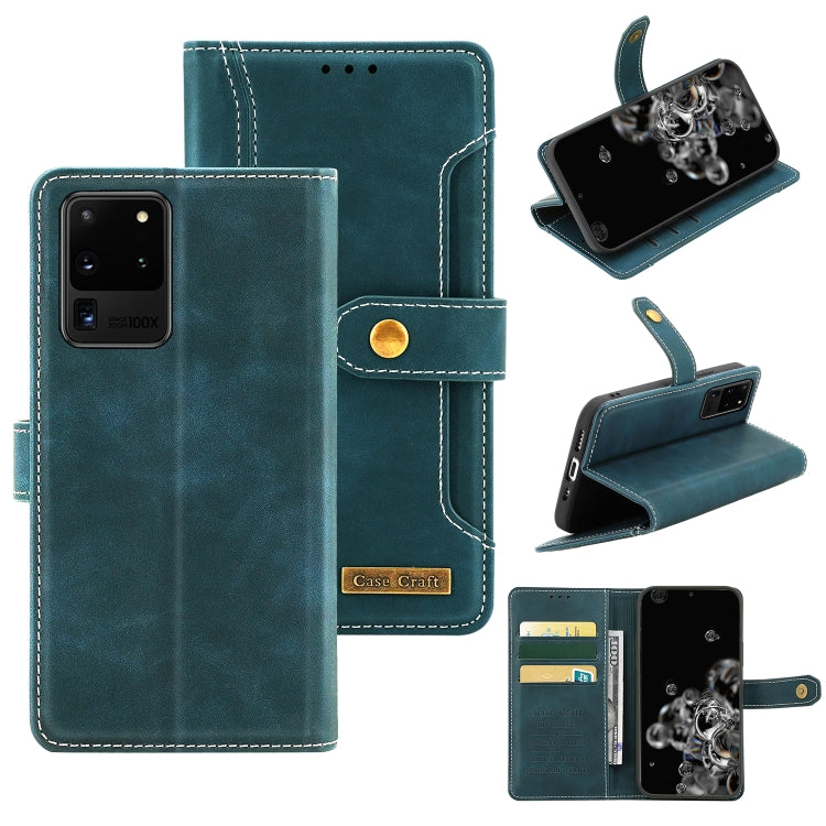 For Samsung Galaxy S20 Ultra Copper Buckle Horizontal Flip Leather Phone Case with Holder & Card Slots & Wallet