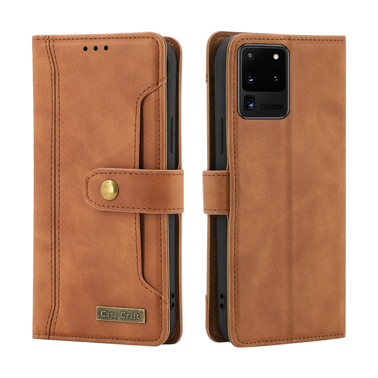 For Samsung Galaxy S20 Ultra Copper Buckle Horizontal Flip Leather Phone Case with Holder & Card Slots & Wallet