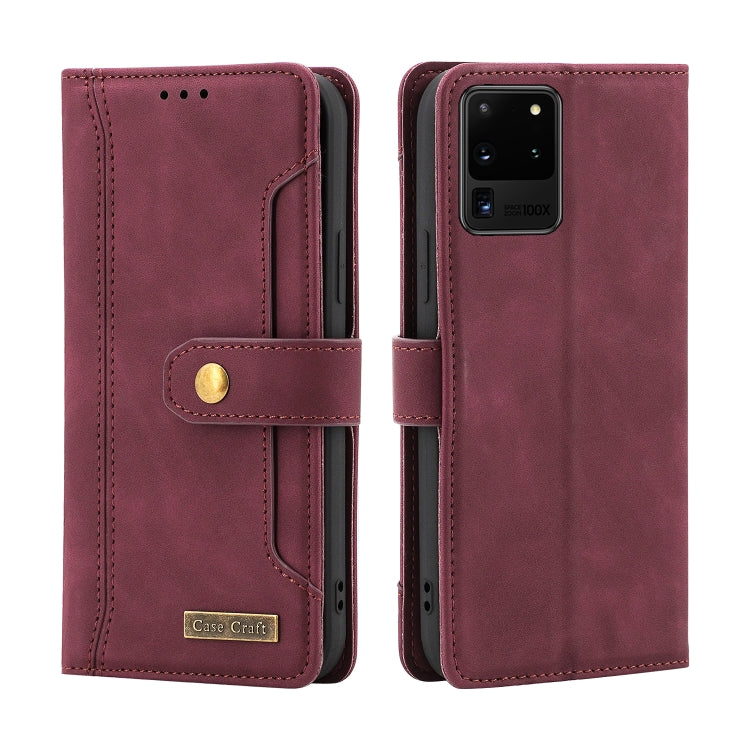For Samsung Galaxy S20 Ultra Copper Buckle Horizontal Flip Leather Phone Case with Holder & Card Slots & Wallet