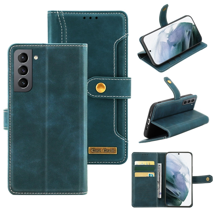 For Samsung Galaxy S21 5G Copper Buckle Horizontal Flip Leather Phone Case with Holder & Card Slots & Wallet