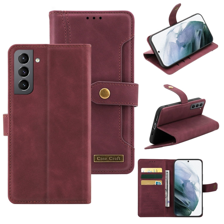 For Samsung Galaxy S21 5G Copper Buckle Horizontal Flip Leather Phone Case with Holder & Card Slots & Wallet