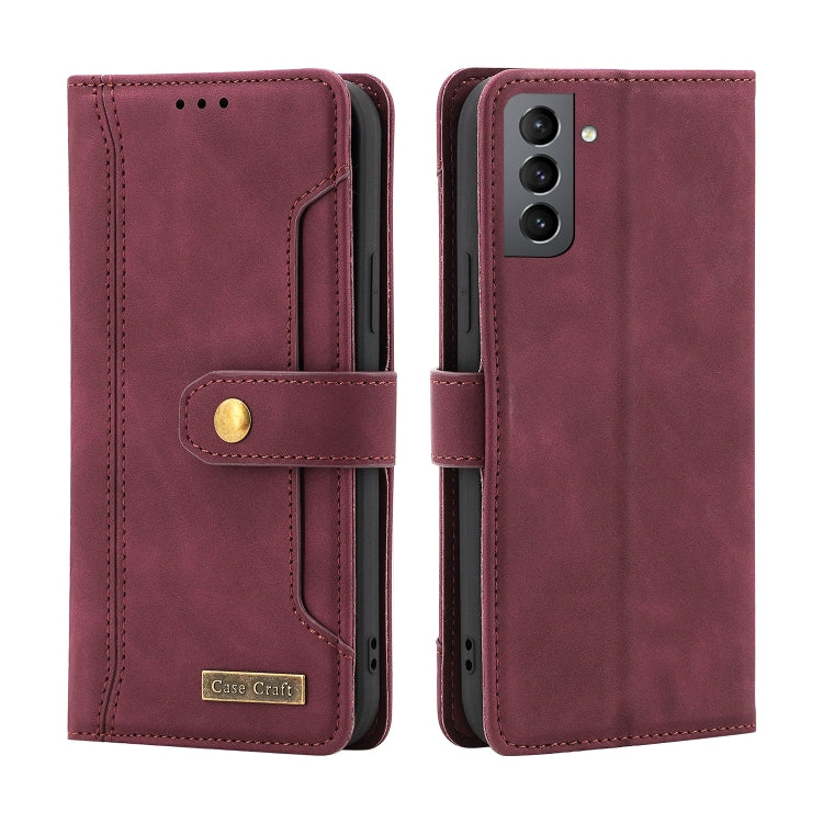 For Samsung Galaxy S21 5G Copper Buckle Horizontal Flip Leather Phone Case with Holder & Card Slots & Wallet
