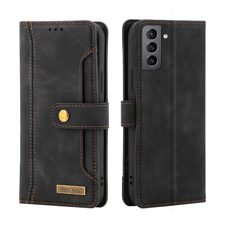 For Samsung Galaxy S21+ 5G Copper Buckle Horizontal Flip Leather Phone Case with Holder & Card Slots & Wallet