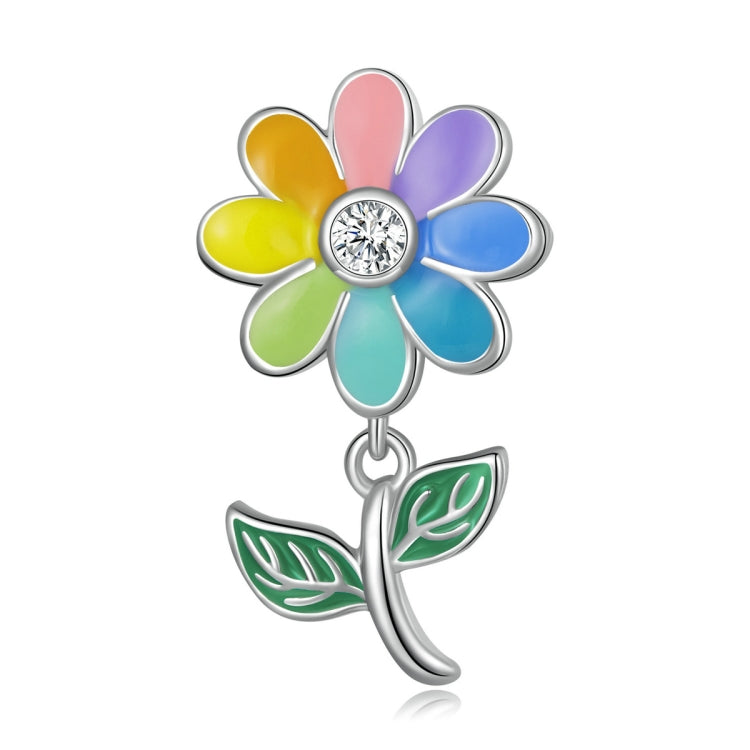 S925 Sterling Silver Colored Sunflower Beads DIY Bracelet Necklace Accessories
