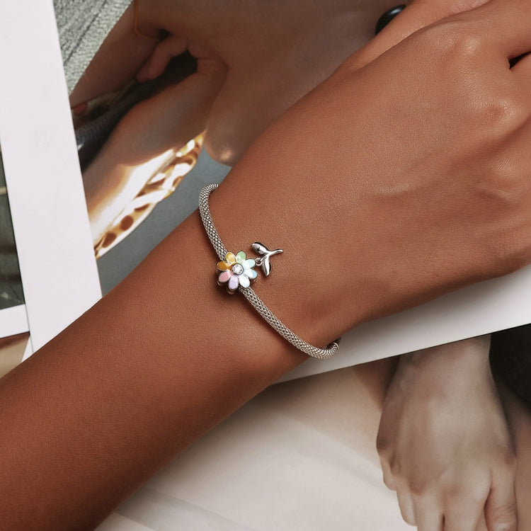 S925 Sterling Silver Colored Sunflower Beads DIY Bracelet Necklace Accessories