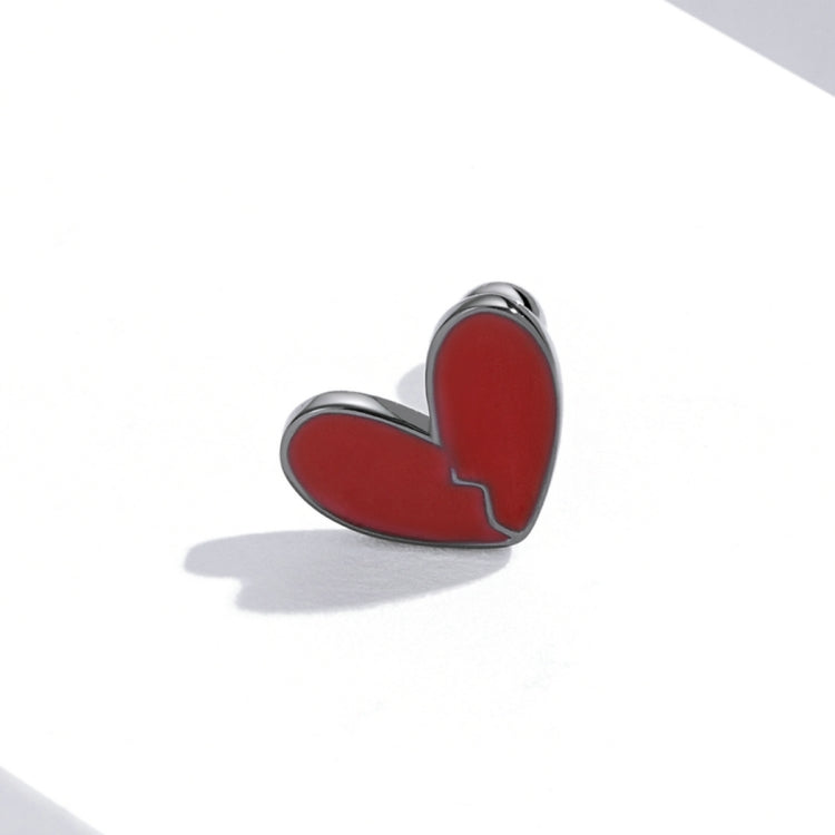 S925 Sterling Silver Dark Heart Ear Studs Women Earrings