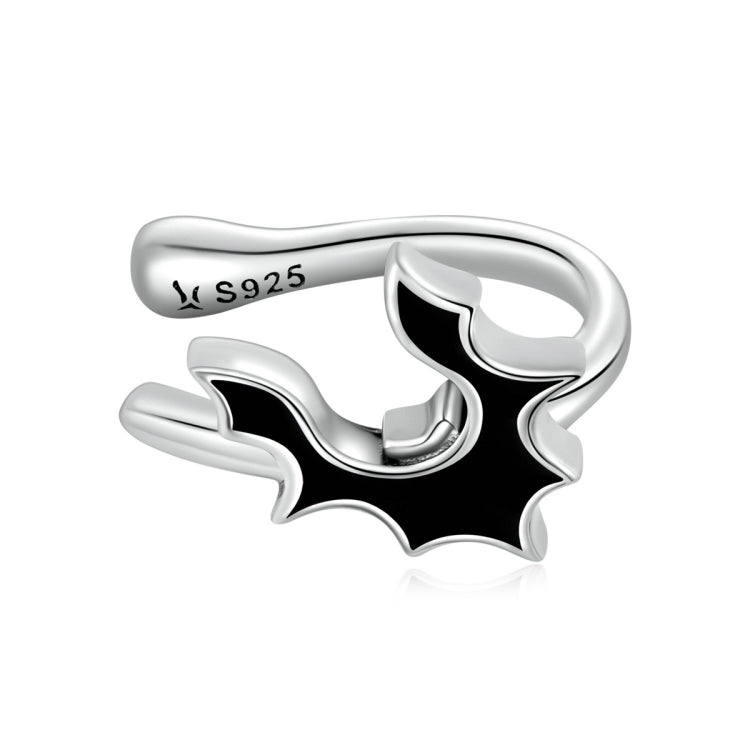 S925 Sterling Silver Dark Bat Ear Bone Clamp Women Earrings