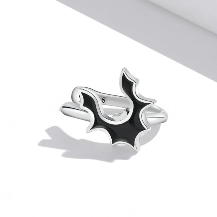 S925 Sterling Silver Dark Bat Ear Bone Clamp Women Earrings