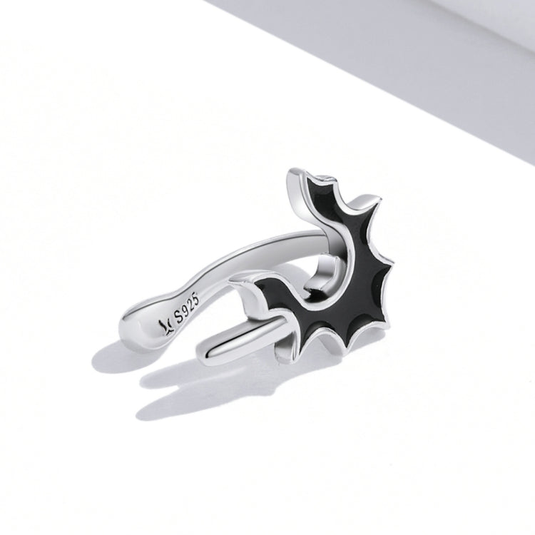 S925 Sterling Silver Dark Bat Ear Bone Clamp Women Earrings