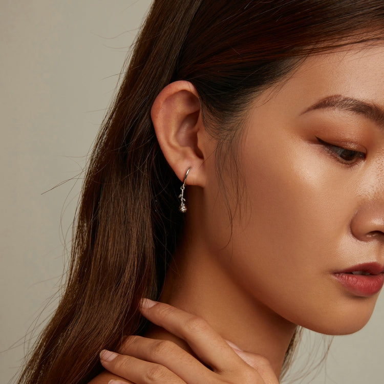 S925 Sterling Silver Three-dimensional Rose Women Earrings