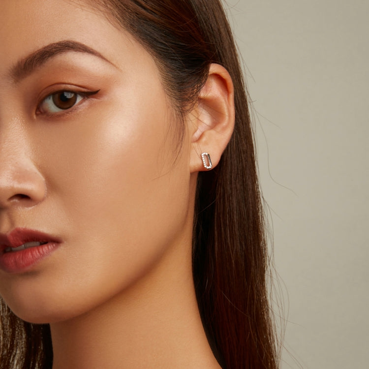 S925 Sterling Silver Mini Paperclip Ear Studs Women Earrings
