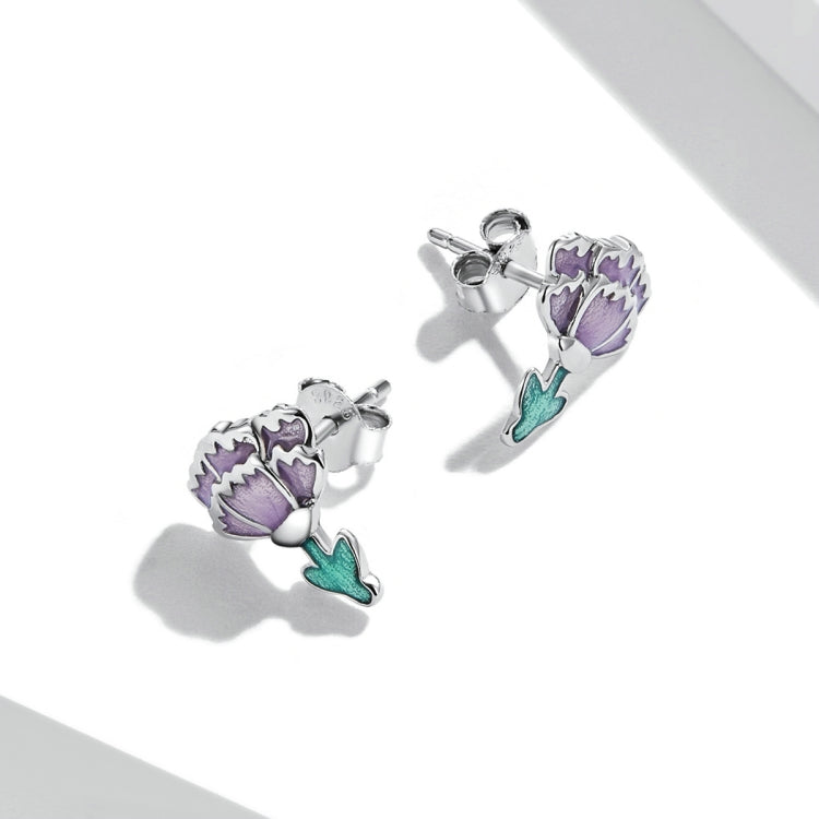 S925 Sterling Silver Carnation Ear Studs Women Earrings