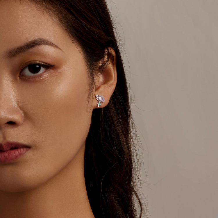 S925 Sterling Silver Carnation Ear Studs Women Earrings
