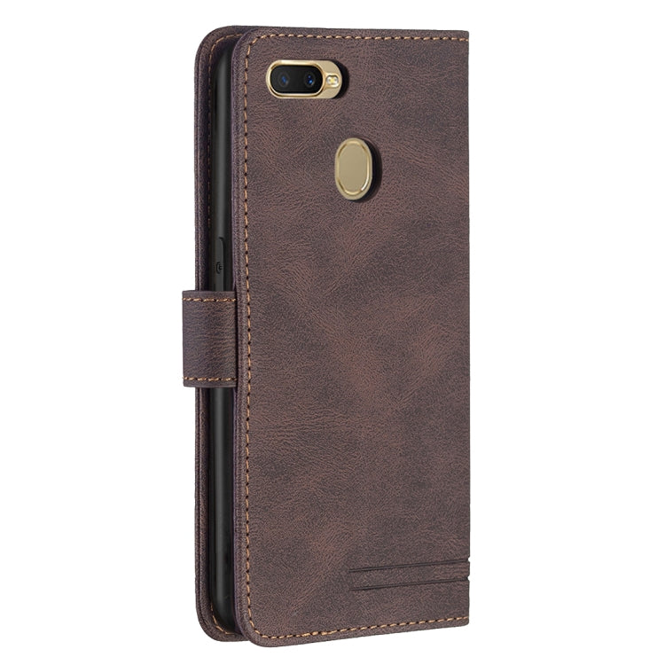 For OPPO A7 Magnetic Clasp RFID Blocking Anti-Theft Leather Case with Holder & Card Slots & Wallet