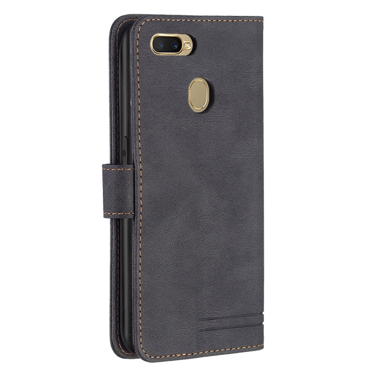 For OPPO A7 Magnetic Clasp RFID Blocking Anti-Theft Leather Case with Holder & Card Slots & Wallet