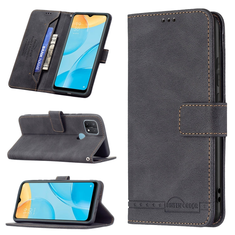 For OPPO A15 Magnetic Clasp RFID Blocking Anti-Theft Leather Case with Holder & Card Slots & Wallet