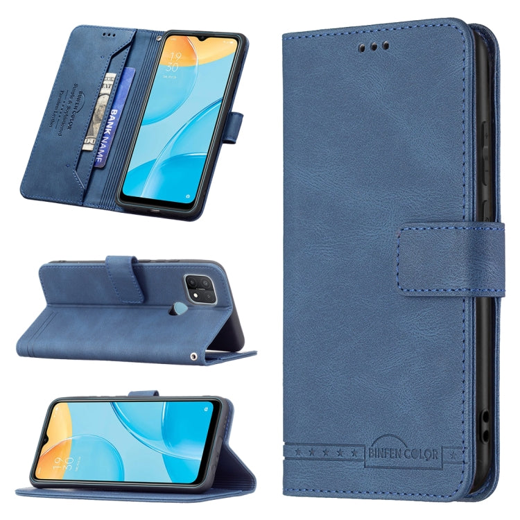 For OPPO A15 Magnetic Clasp RFID Blocking Anti-Theft Leather Case with Holder & Card Slots & Wallet