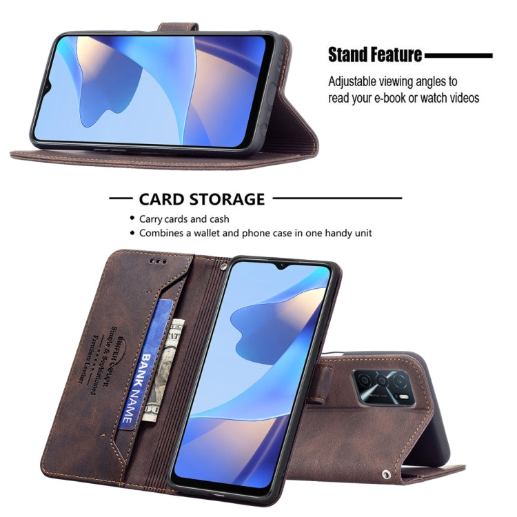 For OPPO A16/ A16s/ A54s/ A55 5G/ A53s 5G Magnetic Clasp RFID Blocking Anti-Theft Leather Case with Holder & Card Slots & Wallet