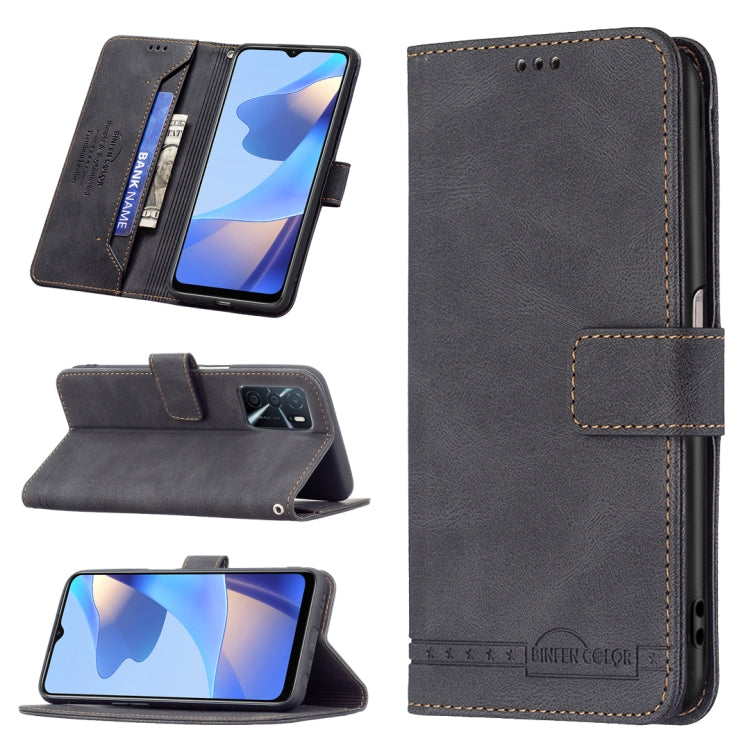 For OPPO A16/ A16s/ A54s/ A55 5G/ A53s 5G Magnetic Clasp RFID Blocking Anti-Theft Leather Case with Holder & Card Slots & Wallet