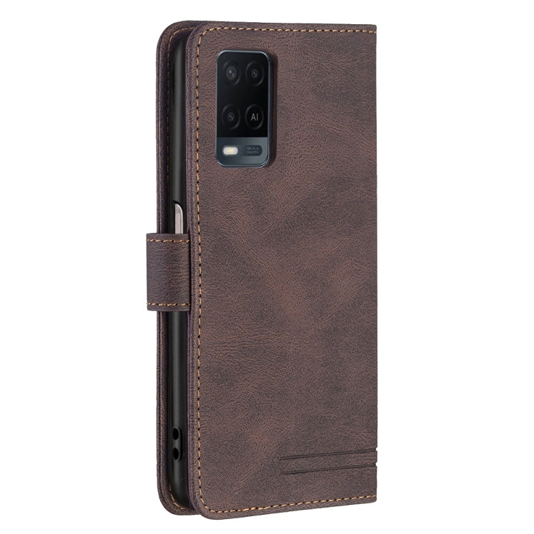 For OPPO A54 4G Magnetic Clasp RFID Blocking Anti-Theft Leather Case with Holder & Card Slots & Wallet
