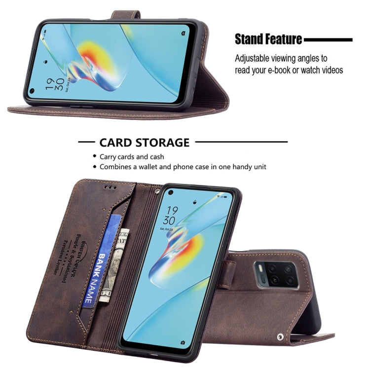 For OPPO A54 4G Magnetic Clasp RFID Blocking Anti-Theft Leather Case with Holder & Card Slots & Wallet