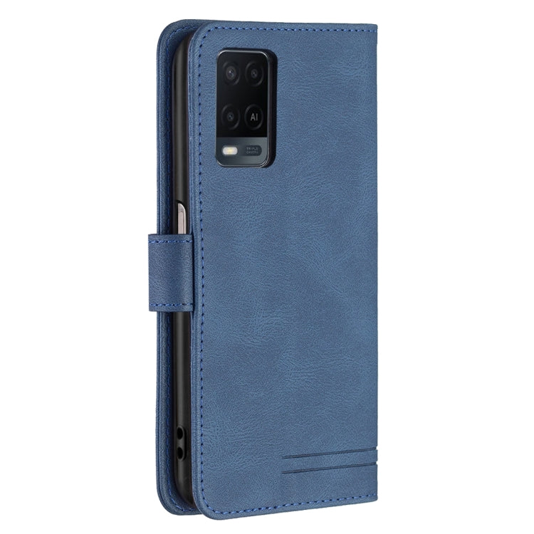 For OPPO A54 4G Magnetic Clasp RFID Blocking Anti-Theft Leather Case with Holder & Card Slots & Wallet