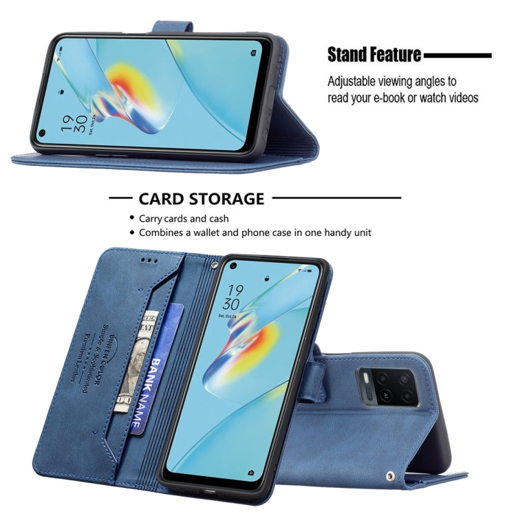 For OPPO A54 4G Magnetic Clasp RFID Blocking Anti-Theft Leather Case with Holder & Card Slots & Wallet