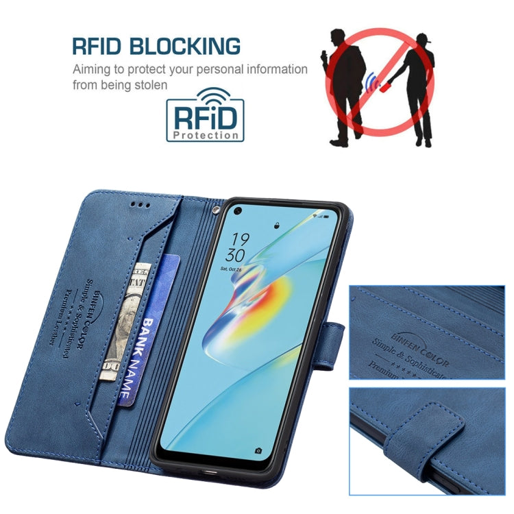 For OPPO A54 4G Magnetic Clasp RFID Blocking Anti-Theft Leather Case with Holder & Card Slots & Wallet