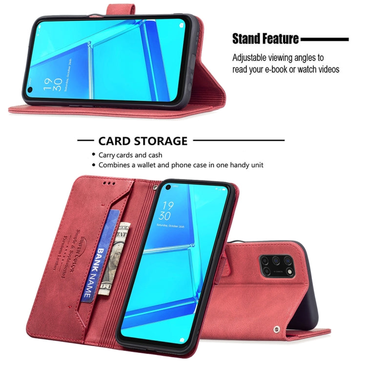 For OPPO A72 / A52 / A92 Magnetic Clasp RFID Blocking Anti-Theft Leather Case with Holder & Card Slots & Wallet