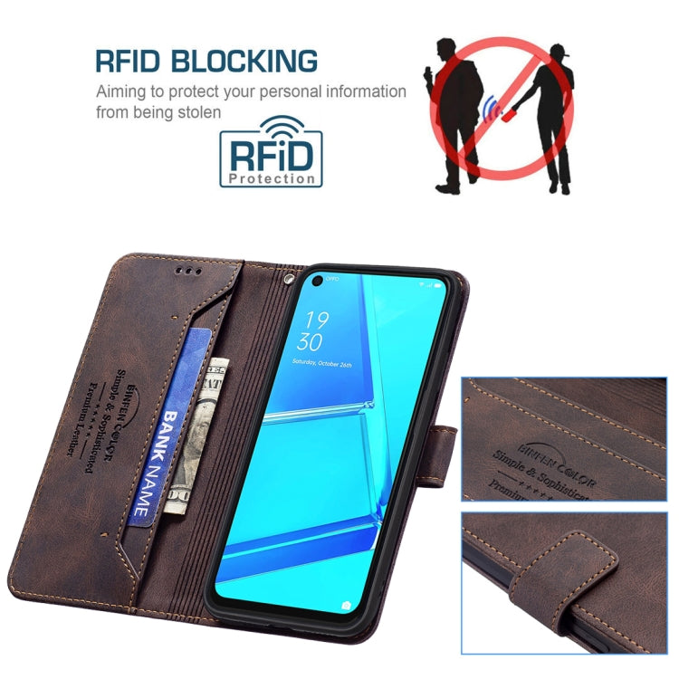 For OPPO A72 / A52 / A92 Magnetic Clasp RFID Blocking Anti-Theft Leather Case with Holder & Card Slots & Wallet