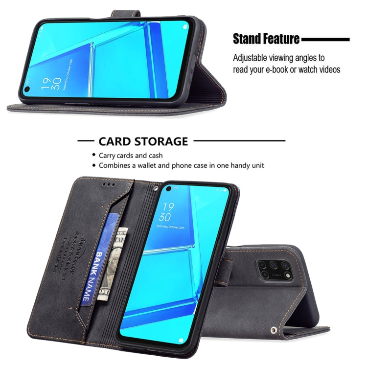 For OPPO A72 / A52 / A92 Magnetic Clasp RFID Blocking Anti-Theft Leather Case with Holder & Card Slots & Wallet