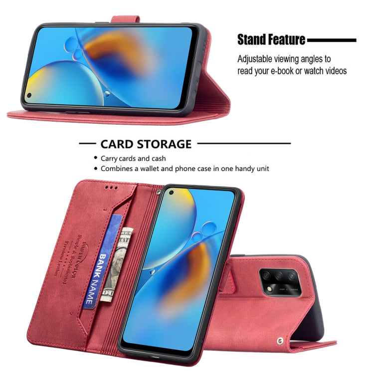 For OPPO A74 4G / F19 4G Magnetic Clasp RFID Blocking Anti-Theft Leather Case with Holder & Card Slots & Wallet