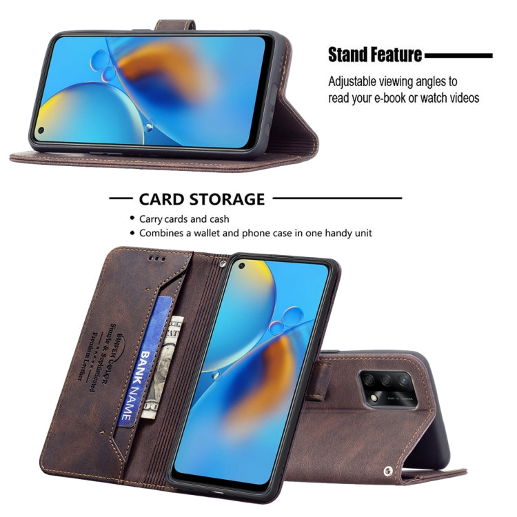For OPPO A74 4G / F19 4G Magnetic Clasp RFID Blocking Anti-Theft Leather Case with Holder & Card Slots & Wallet