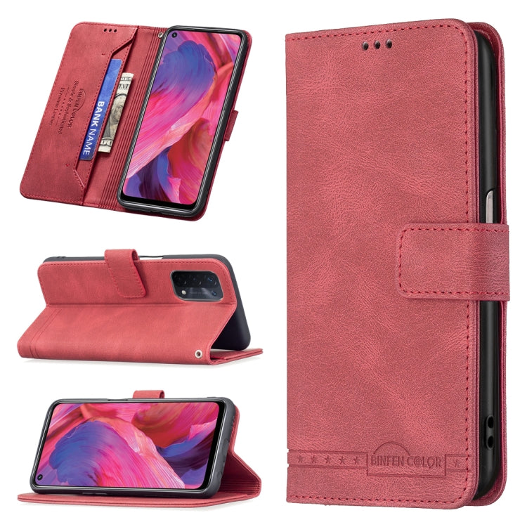 For OPPO A74 5G / A93 5G / A54 5G Magnetic Clasp RFID Blocking Anti-Theft Leather Case with Holder & Card Slots & Wallet