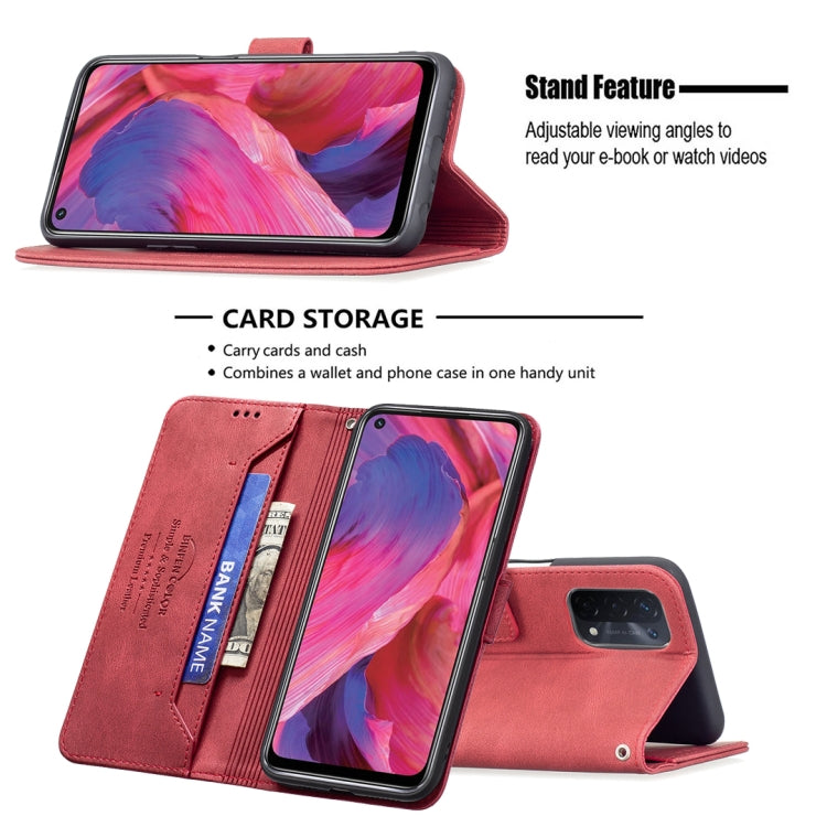 For OPPO A74 5G / A93 5G / A54 5G Magnetic Clasp RFID Blocking Anti-Theft Leather Case with Holder & Card Slots & Wallet