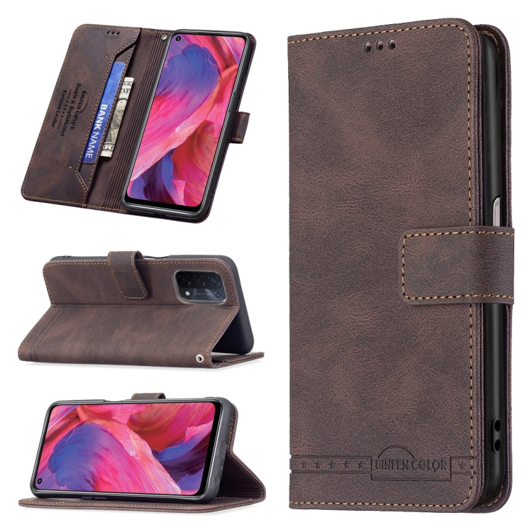 For OPPO A74 5G / A93 5G / A54 5G Magnetic Clasp RFID Blocking Anti-Theft Leather Case with Holder & Card Slots & Wallet